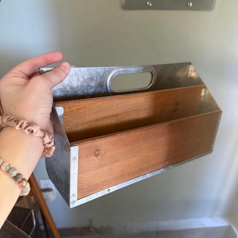 Crown-vintage Brown and Silver Storage-and-organisation household